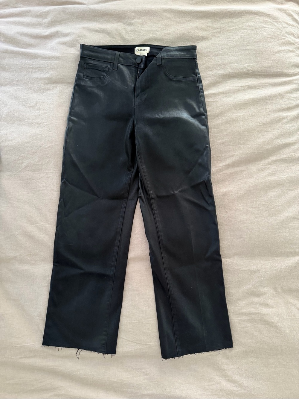 L'AGENCE Black coated denim